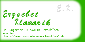 erzsebet klamarik business card